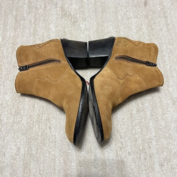 Zadig & Voltaire Molly Suede Ankle Boot Tan Western Cowgirl Country Size 37/US 6 - Picture 6 of 11